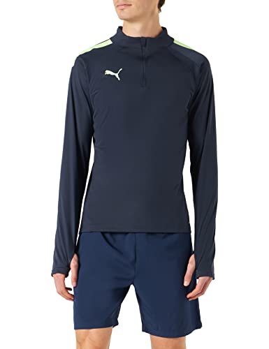 PUMA Teamliga Top z zamkiem błyskawicznym 1/4 pot, cytryna zielona musująca noc paryski, S męski, Zielona Cytryna Nocna Parisian, S