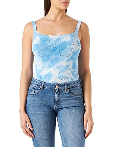 PINKO Damska kamizelka Tafalla Top Eco Friendly z transformatorem, Ze5 biały/jasnoniebieski, S