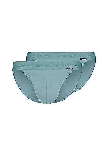 Skiny Stringi męskie, 2 sztuki, bawełna retro, zielono-niebieski, S