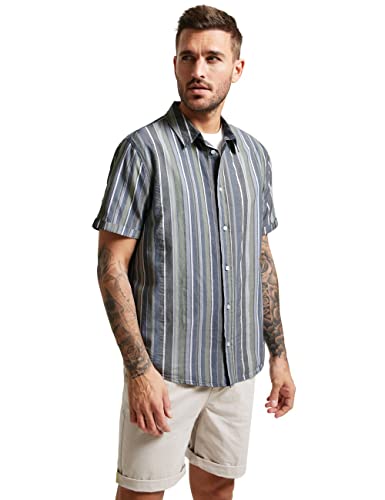 Street One MEN Męska koszula z krótkim rękawem, Oregano Green, L