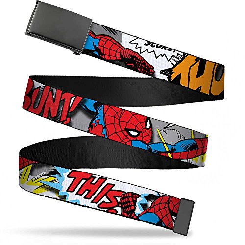 Buckle-Down Chłopięcy Web pasek Spider-Man, wielokolorowy, 3,5 cm szerokości - do 102 cm Rozmiar spodni