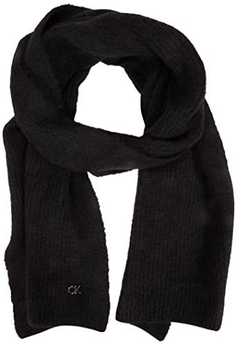 calvin klein Męski szalik wełniany LUX 30 x 180 Ck czarny, jeden rozmiar
