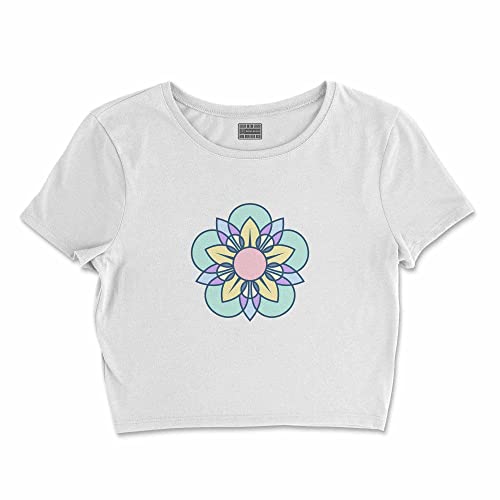 Bona Basics, Koszulka damska z nadrukiem cyfrowym,%100 bawełna, biała, casualowa, topy damskie, rozmiar: L, biały, L Krótki