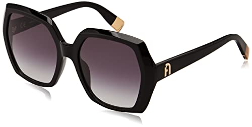 Furla Damskie okulary przeciwsłoneczne Sfu620, czarne (Shiny Black), 54, czarny (Shiny Black)