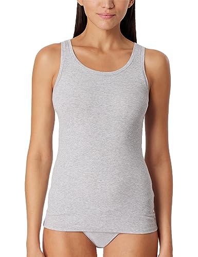Schiesser Damski top na ramiączkach podkoszulek Organic Cotton-Pure Rib bielizna, szary-mel_179886, 36, szary-mel._179886, 36