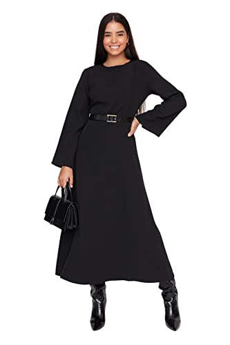 Trendyol Sukienka - Czarna - Skater, Czarna, 36, Czarny, 62