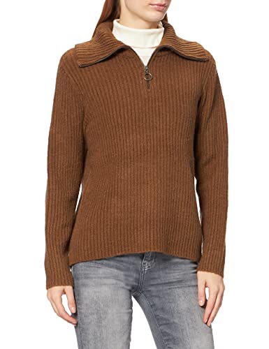 OBJECT Damski sweter objrachel L/S Knit Sweter Noos Sweter z golfem, Sepia/Szczegóły: Melange, L
