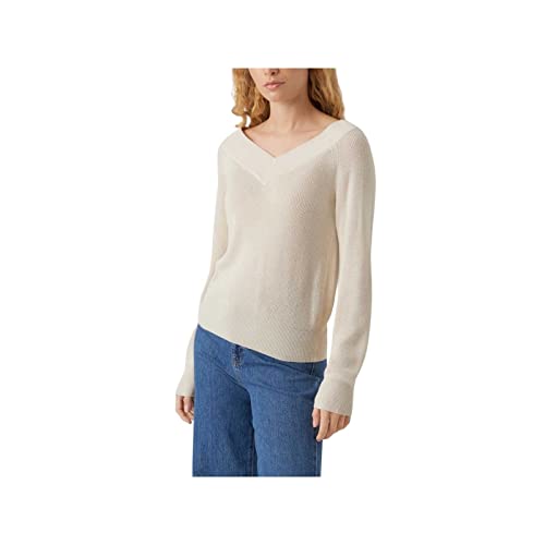 VERO MODA Damski sweter z dzianiny VMNEWLEXSUN LS Double V-NCK BLOU GA REP2, brzoza, M