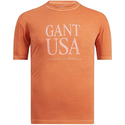 GANT Męski t-shirt Sunfaded USA, Apricot Orange, Regular, Apricot Orange, XXL