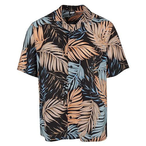 Urban Classics Koszula męska Viscose AOP Resort Shirt palmfront S, Front palmowy, S