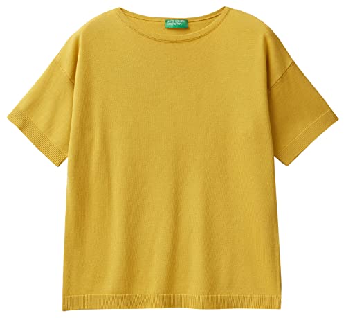 United Colors of Benetton Damska koszulka G/C 103cd102m sweter, musztardowy żółty 38 m, S, Musztardowy żółty 38 M, S