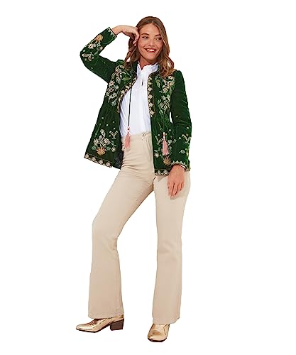 Joe Browns Damska kurtka Boutique Emerald Haftowana Codzienna, Zielona, 12, ZIELONY, 38