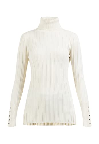 baradello Damski sweter z golfem z dzianiny 39725039-BA01, jasnobeżowy, M/L, jasny beż, M-L