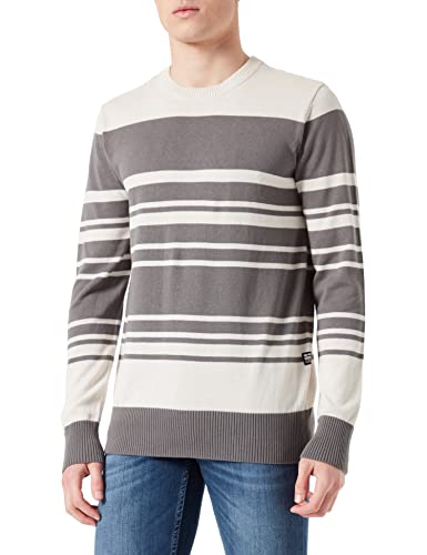 G-STAR RAW Męski sweter z dzianiny w paski, Wielokolorowy (Nimbus Cloud/Granitowy pasek D21175-c706-c992), XS