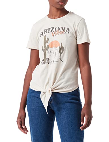 ONLY Women's ONLKARINA S/S Desert Knot TOP Box JRS T-Shirt, Pumice Stone/:Arizona, XS
