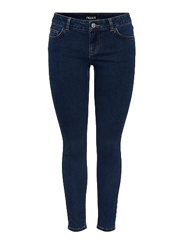 PIECES Pcpeggy Lw Skinny ANK Db Jeans Noos Cp dżinsy damskie, niebieski (Dark Blue Denim), (M) W / 30L