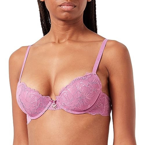 Emporio Armani Damski biustonosz push-up z wyjmowanymi wkładkami i 2 pętlami wiązki wiecznej, 38B, niebieski, 85B