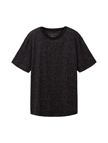TOM TAILOR Denim Koszulka męska 1036899, 32045, nadruk Bubble Wording, XXL, 32045 - Black Bubble Wording Print, XXL