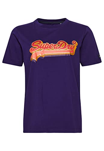 Superdry Vintage VL Seasonal tee Koszulka damska, Żywy purpurowy, 36