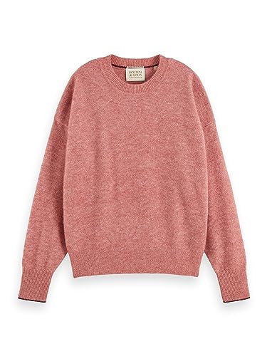 Scotch & Soda Damski sweter Fuzzy Crew Neck, Dusty Rose Melange 6651, XL