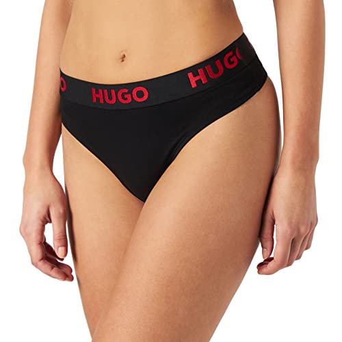 HUGO Damskie stringi z logo Thong Sporty, czarny (Black1), XL