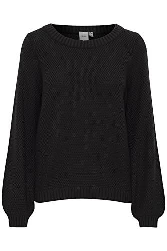 ICHI Sweter damski IHNOELLE LS, 200575/czarny solidny, M
