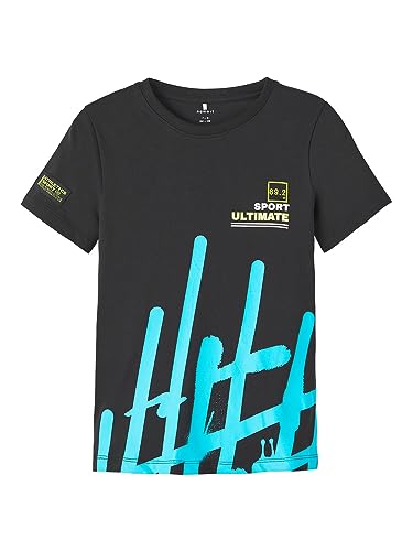 NAME IT Chłopięcy T-shirt Nkmkalexander Ss Top, czarny, 116