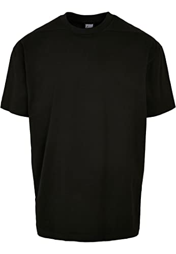 Urban Classics Męski T-shirt z recyklingu, z zakrzywionymi ramionami, czarny, M (DE)
