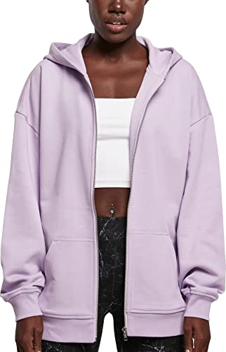 Urban Classics Damska bluza z kapturem, oversize, zapinana na zamek błyskawiczny, fioletowy, 4XL