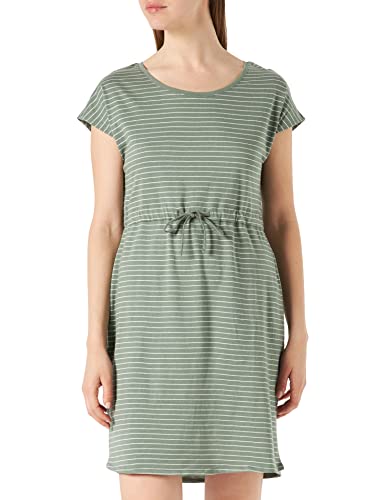 VERO MODA Women's VMAPRIL SS Short Dress NOOS minisukienka, Laurel Wreath/Stripes: Snow-Rebecca, L
