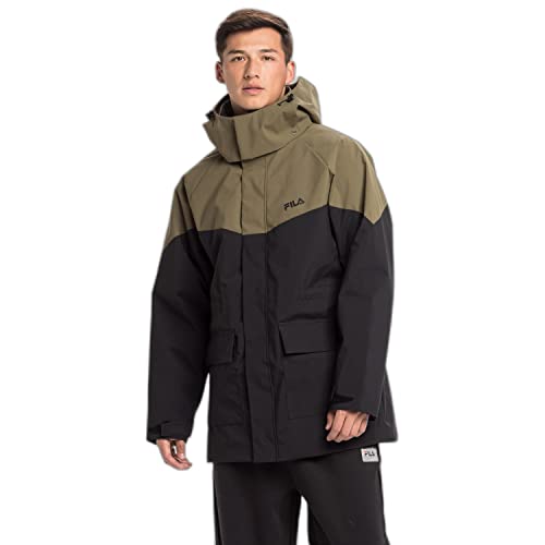 FILA Męska kurtka tanvald Light Parka Jacket Padded, Moonless Night-Burnt Olive, M