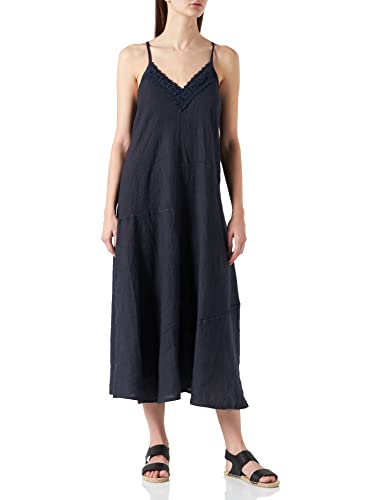 Bonamaison Damska sukienka z pończochami z haftem na dekoltem w serek, na co dzień, Marine, 34