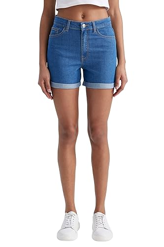 DeFacto Super Skinny Jeans High Waist damskie - Strecth Jeggins, damskie spodnie z wysokim stanem, niebieski, 38