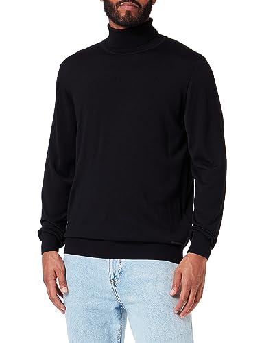 bugatti sweter męski z golfem, czarny-290, M