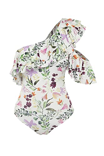 Trendyol Damski strój kąpielowy z dzianiny kwiatowej, bardzo kolorowy, 34, Bardzo kolorowy, 38