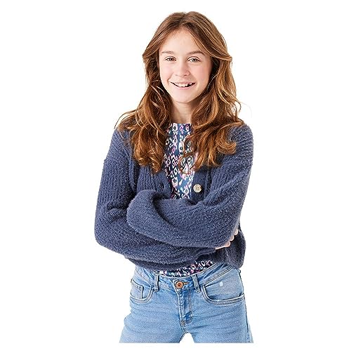Garcia Kids Dziewczęcy kardigan z dzianiny, Blue Heather (9112), 134 cm