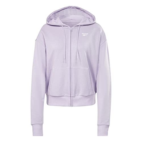 Reebok Damska bluza French Terry z zamkiem błyskawicznym, fioletowa Oasis, S, Fioletowa Oasis, S