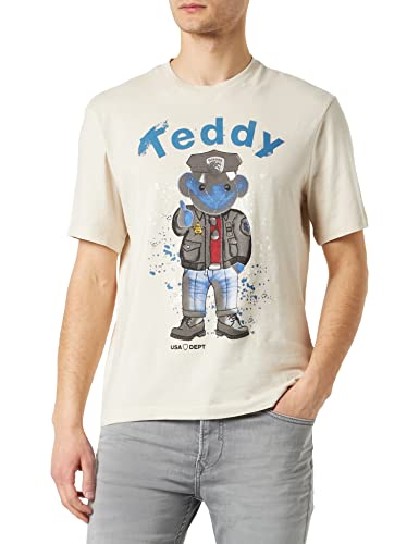 Blauer Męski t-shirt z krótkim rękawem, 286 jasnobeżowy, 44, 286 jasnobeżowy, 42