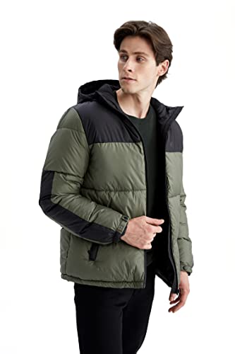 DeFacto Płaszcz męski do odzieży rekreacyjnej - DeFacto płaszcz męski do odzieży wierzchniej (khaki, L), khaki, L