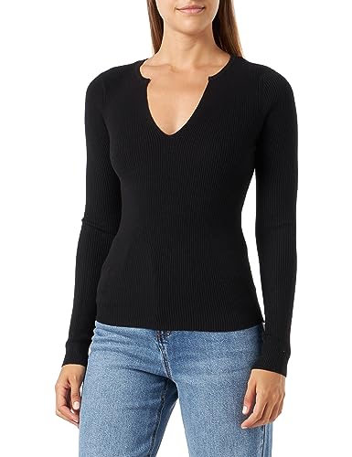 Bestseller A/S Damski sweter VMPATSY LS V-Neck GA Boo, czarny, L, Schwarz, L