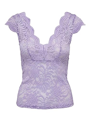 ONLY Women's Onlnew ALBA S/S V-Neck TOP JRS T-Shirt, Purple Rose, L, Purple Rose, L