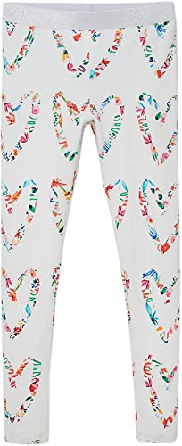 Desigual Dziewczęce legginsy Amor, biały, 5-6 Lat