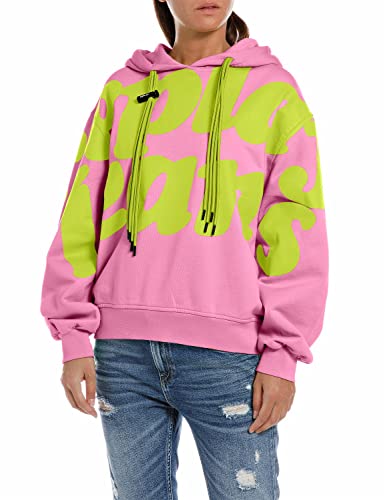 Replay Damska bluza z kapturem, 307 Candy Pink, M