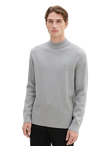 TOM TAILOR sweter męski, 12035 – szary Heather Melange, L