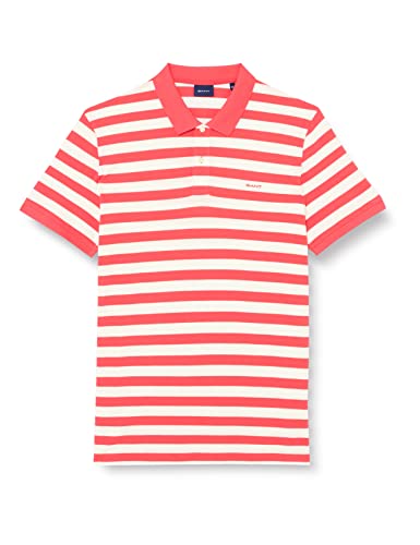 GANT Męska koszulka polo Multi Stripe Ss Pique, magenta różowy, S
