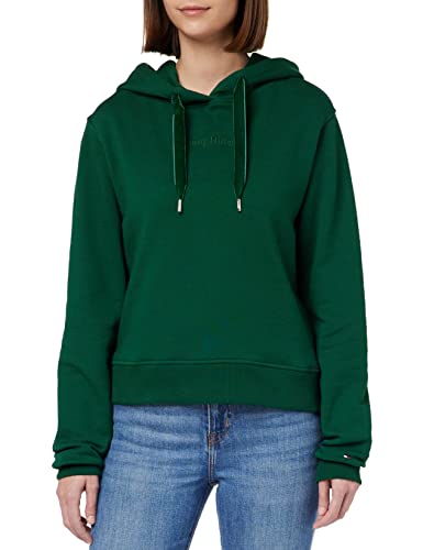 Tommy Hilfiger Damski sweter z kapturem REG z krótkim aksamitem z kapturem, zielony (Prep Green), XS