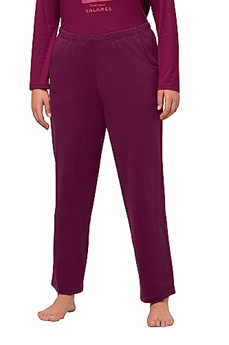 Ulla Popken Damskie spodnie do biegania, Ciemna jagoda, 46-48 duże rozmiary