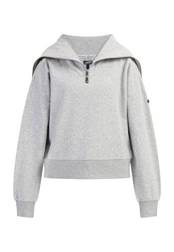 acalmar Damska bluza oversize Troyer 37826672-AC01, jasnoszary melanż, M, jasnoszary melanż, M