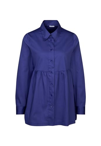 Seidensticker Damska bluzka - modna bluzka - Regular Fit - kołnierz koszuli - długi rękaw - mieszanka bawełny, niebieski, 46