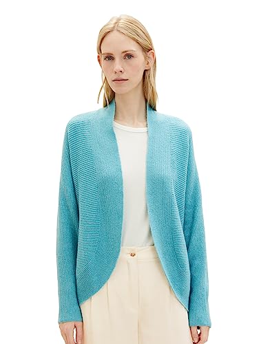TOM TAILOR Damski kardigan Basic Cardigan z dzianiny, 33158-letni morski melanż, XL